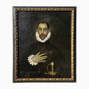 Da El Greco, Il nobile con la mano sul petto, 1924, Dipinto ad olio, Incorniciato