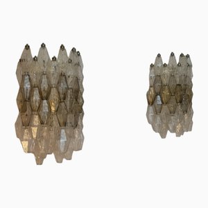 Large Poliedri Wall Lamps by Carlo Scarpa for Venini, 1958, Set of 2