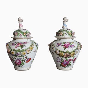Porcelain Covered Pots from Samson, 1890s, Set of 2