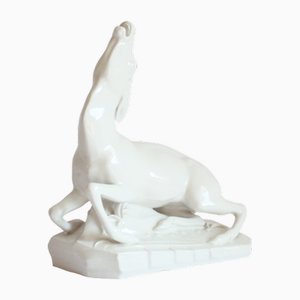 Arthur Storch, Sterbender Hirsch, 1922, Porzellan