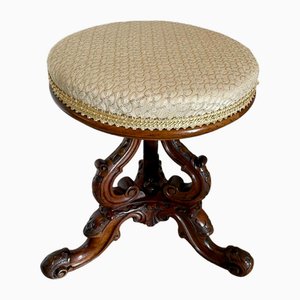 Victorian Carved Walnut Stool