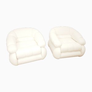 Set of Space Age Bouclè Armchairs by Adriano Piazzesi, 1970