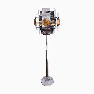 Floor Lamp with Murano Glass and Marble Base by Toni Zuccheri for Mazzega, 1977