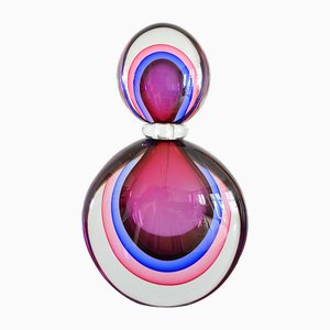 Murano Sommerso Bottle by Luici Onesto, 1980s
