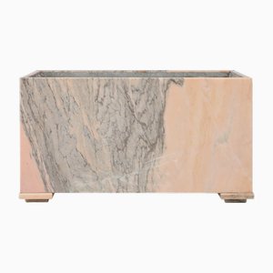Maceta grande de mármol rosa, Bélgica, años 80