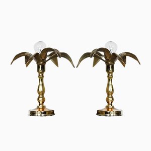 Belgian Brass Hollywood Regency Lamps from Massive, 1970s, Set of 2