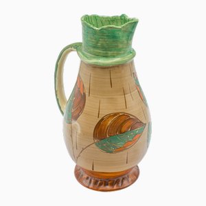 Jarra de servicio inglesa Art Déco vintage de cerámica, años 30