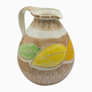 Jarra inglesa Art Déco vintage de cerámica pintada a mano, años 30