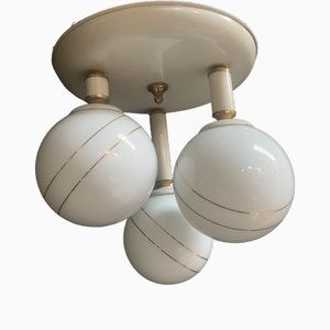 Ceiling Lamp in Metal and Glass, 1970s