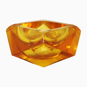 Italian Ochre Ashtray or Catchall by Flavio Poli for Seguso, 1960s