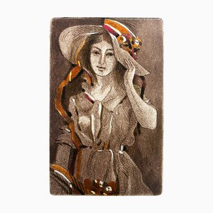 Bogdan Pikulicki, Retrato de una dama, Impresión y collage en papel, 2016