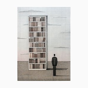 Joanna Wiszniewska Domańska, Library in the Clouds, Drawing on Paper, 2017