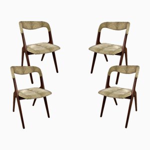 Teak Dining Chairs by Johannes Andersen, Restored with Customizable Reupholstery, 1960s, Set of 4