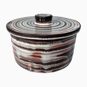 Studio Ceramic Art Lidded Vessel by Monika Maetzel, Hamburg, Germany, 1960s