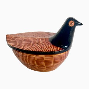 Bird Box con coperchio in ceramica di Bitossi, Italia