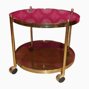 Hollywood Regency Brass & Glass Tea Cart