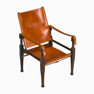 Silla Safari suiza de cuero atribuida a Wilhelm Kienzle para Wohnbedarf, años 50