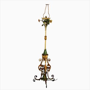 Antique Candlestick in Wrought Iron, Italy, Early 20th Century