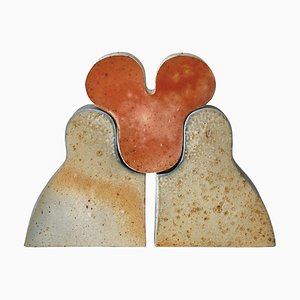 Vasi scultorei in gres attribuiti a Bente Hansen, Danimarca, anni '70, set di 3