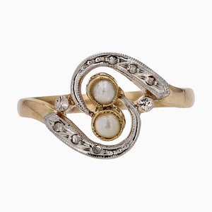 Anello You and Me in oro giallo 18 carati, Francia, XX secolo