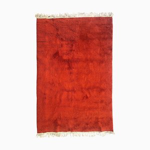 Tapis Tribal Unicolore sur Fond Orange, Maroc, 1950s