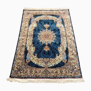 Gold-Blauer Seidenteppich