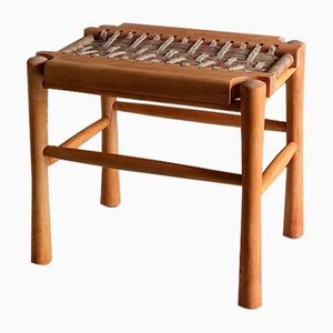 French Woven Seat Stool, 1960s