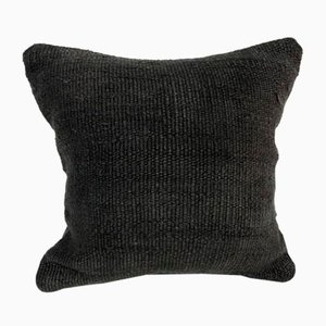 Vintage Black Hemp Pillow Cover, 1960