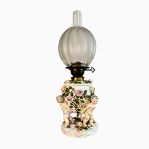 Victorian Porcelain Oil Lamp, 1880s