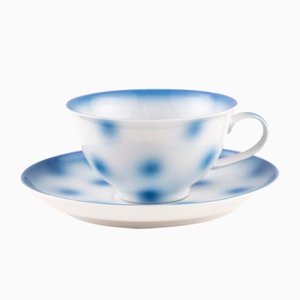 Tasse à Thé Collection en Porcelaine Blue Dots de Litolff