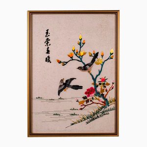 Vintage Korean Embroidery Display Panel, 1930s