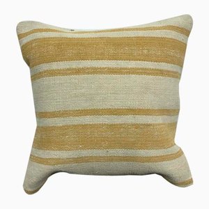 Stripe Wool Kilim Pillow Cover, 1950s