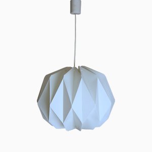 Futuristic White Ceiling Lamp in Plastic, 1970s