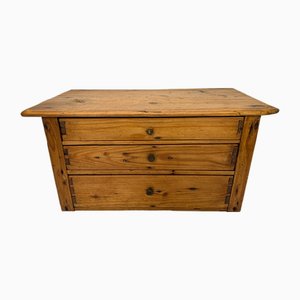 Small Pine Craft Storage Box or Trunk with Drawers, 1950s