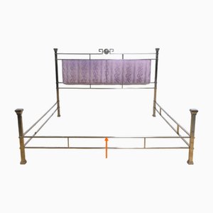 Versace Double Bed in Stainless Steel, 1950s