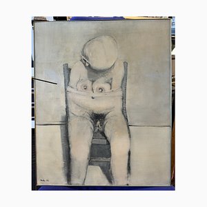 Jean Rustin, Seated Nude, 1972, Oil on Canvas