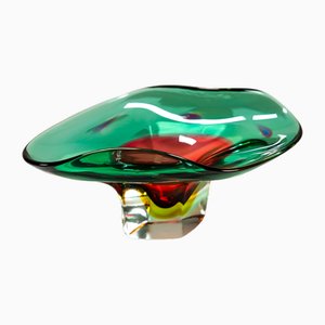 Cuenco de centro de mesa modelo 13411 de Sommerso Murano de Flavio Poli para Seguso, Italia, años 60