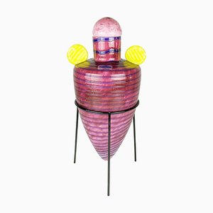 Finnish Yellow & Violet Amphora Glass Vase by Markku Salo for Nuutajärvi, 1990s