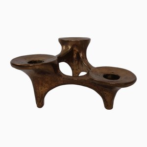 Bougeoir Brutaliste en Bronze par Michael Harjes, 1960s
