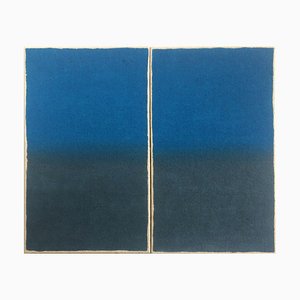 Anke Blaue, AB 344, 21. Jahrhundert, Acrylbilder auf Leinen, 2er Set