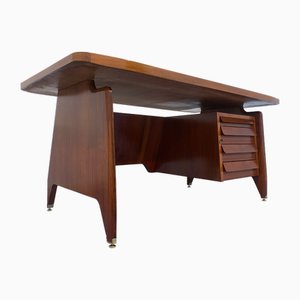 Mid-Century Italian Teak Executive Desk by Vittorio Dassi, 1950s