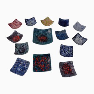 Vintage Enamelled Bowls, 1960s, Set of 14