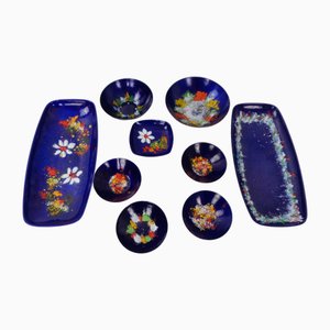 Vintage Fischland Enamelled Bowls, 1960s, Set of 9