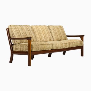 Mid-Century Sofa 3-Seater in Afromosia Wood, 1960s