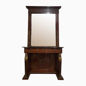 Empire Console Table with Retour Degypte Style Mirror