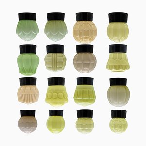 Pastel Coloured Thabur Light in Bakelite Pressed Glass, 1930