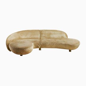 Velvet Corner Sofa by Roberto Lazzeroni for IPE Cavalli, 1990s
