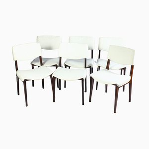 Italienische Mid-Century Holzstühle, 1950er, 6 . Set