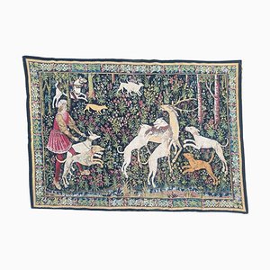 French Aubusson Style Needlepoint Tapestry with Medieval Design, 1970s