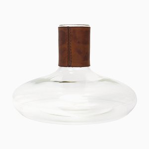 Decanter con ripiano in pelle marrone di Carl Auböck, anni '50